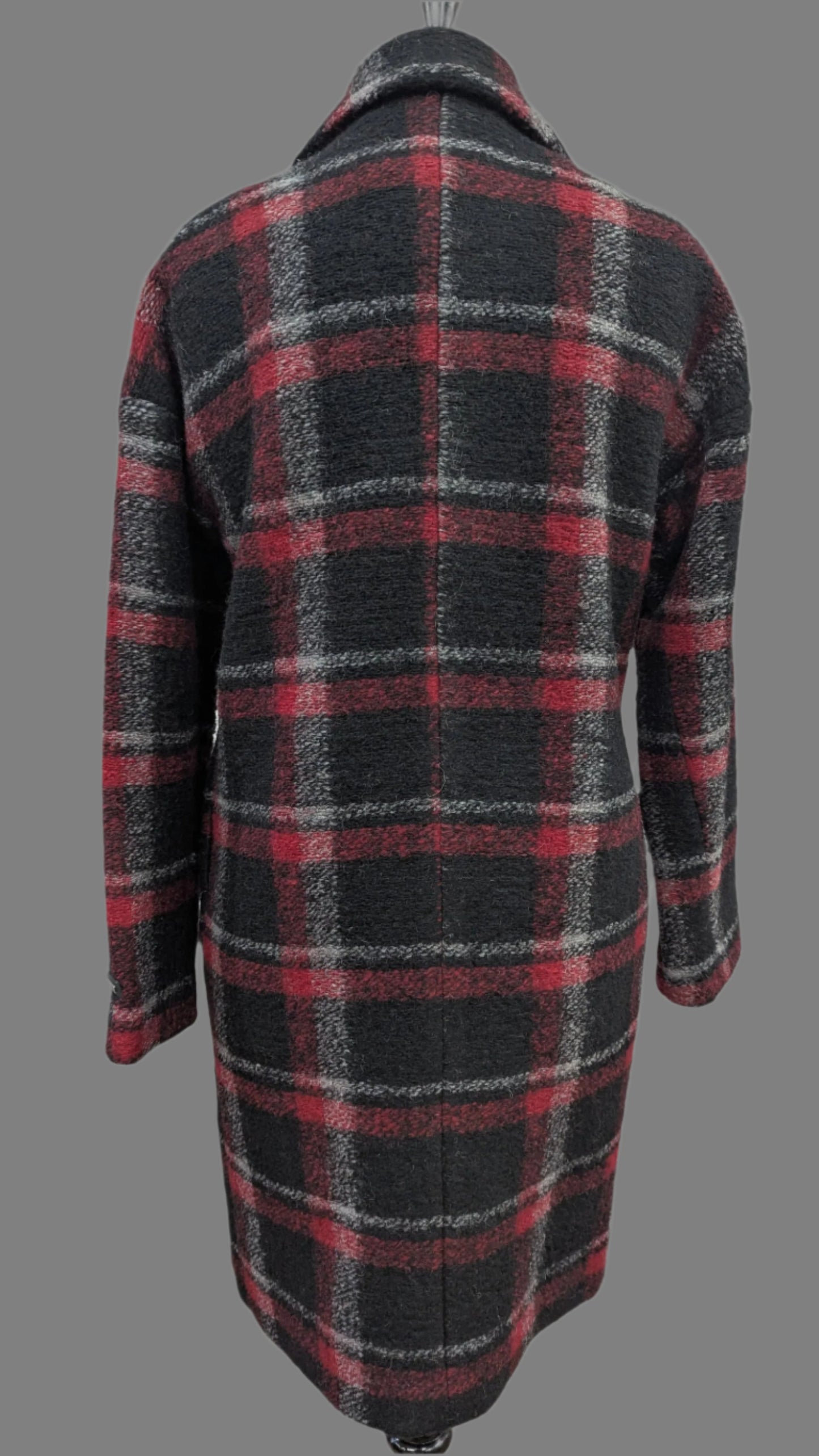 BNWT Forever New Wool Blend Coat - Size 8 - Black and Red