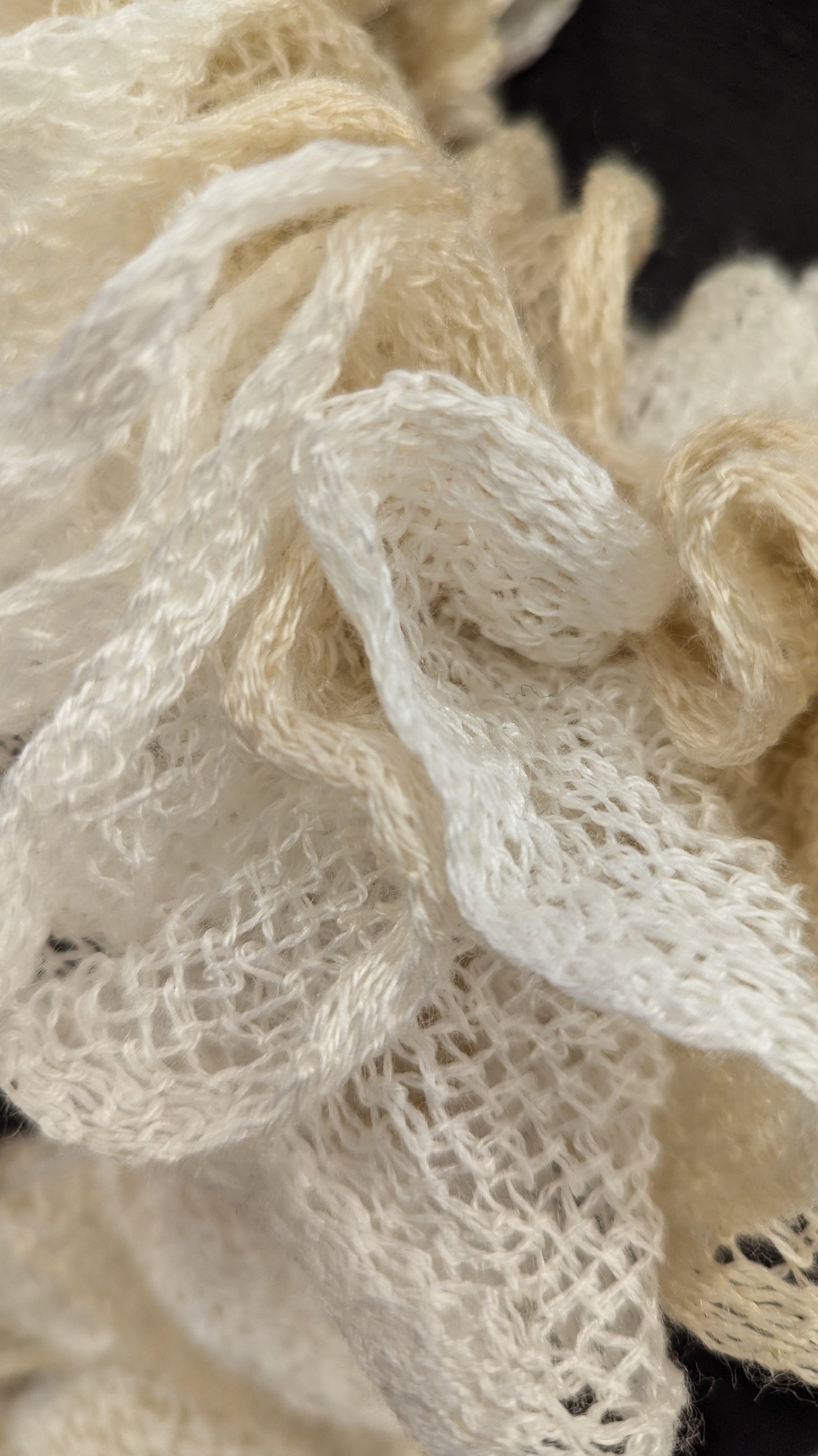 Hand Knitted Scarf - Cream