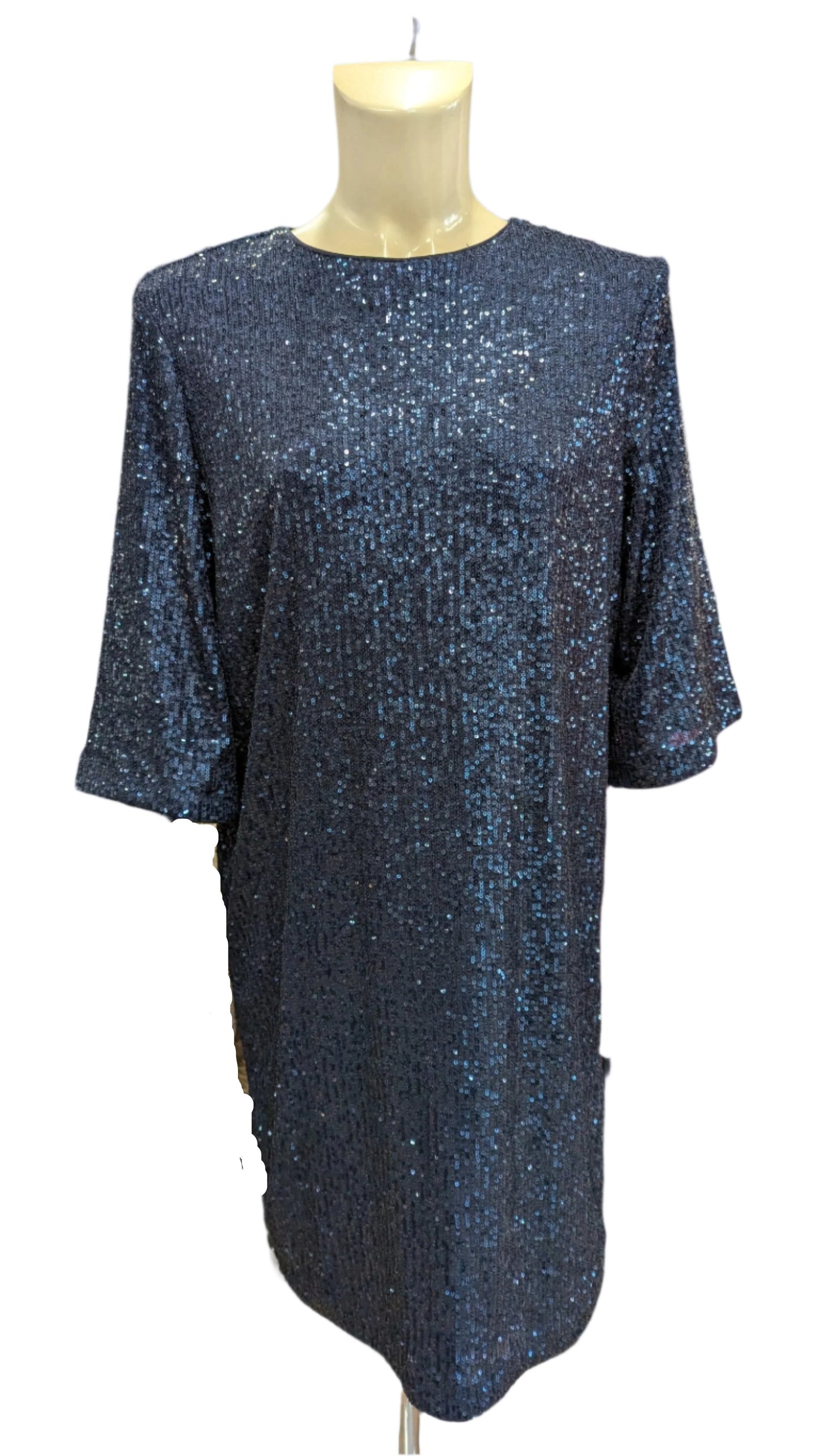 Marks and Spencer Sequin Dress - Size 12 - Navy Blue