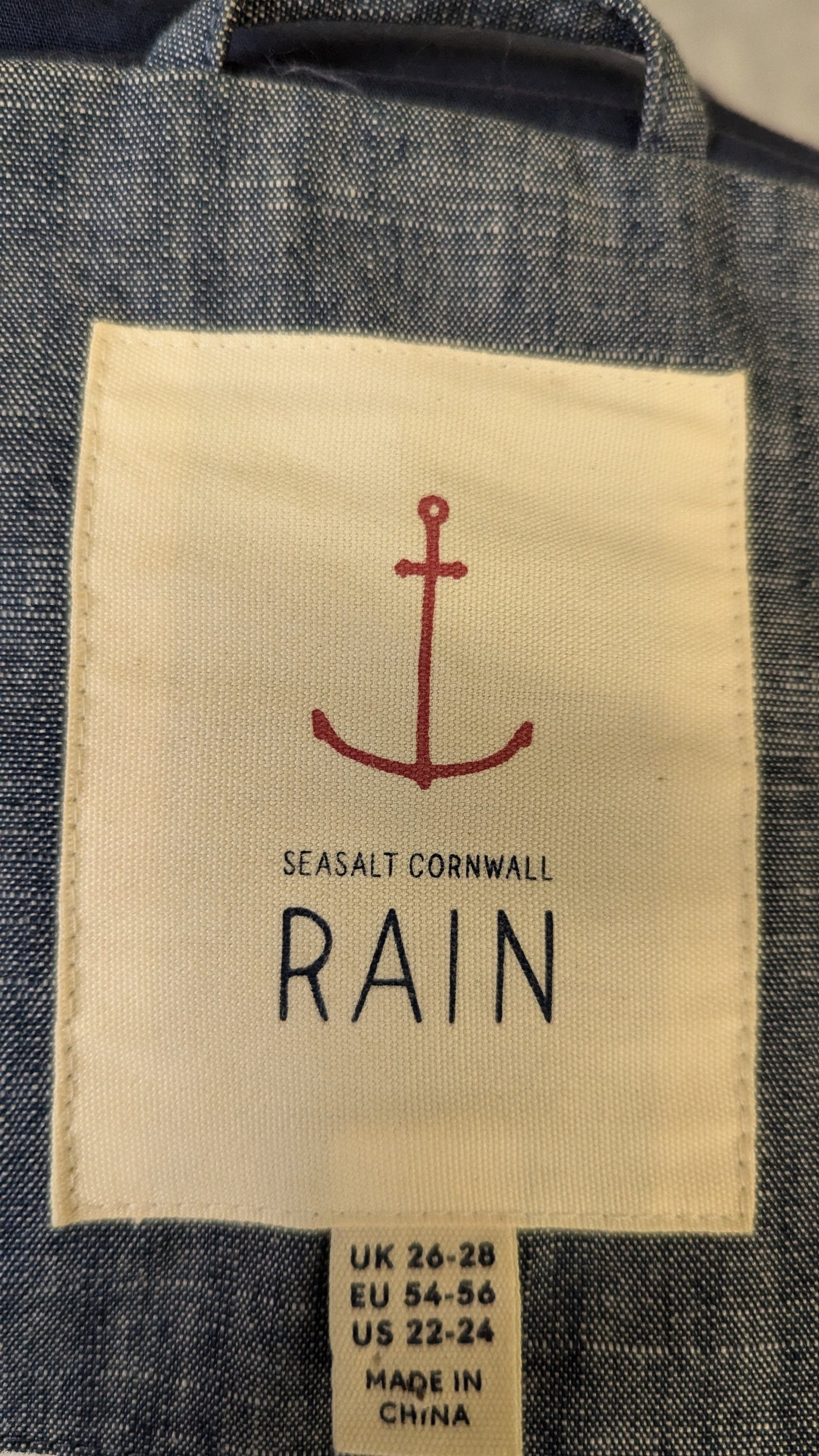 Seasalt Waterproof Coat - Size 26/28 - Blue