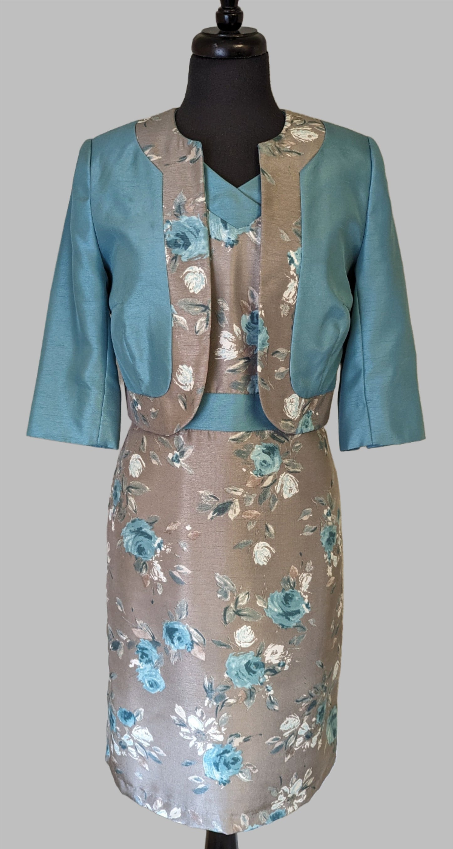 Anna Rose Dress and Jacket - Size 12 - Turquoise