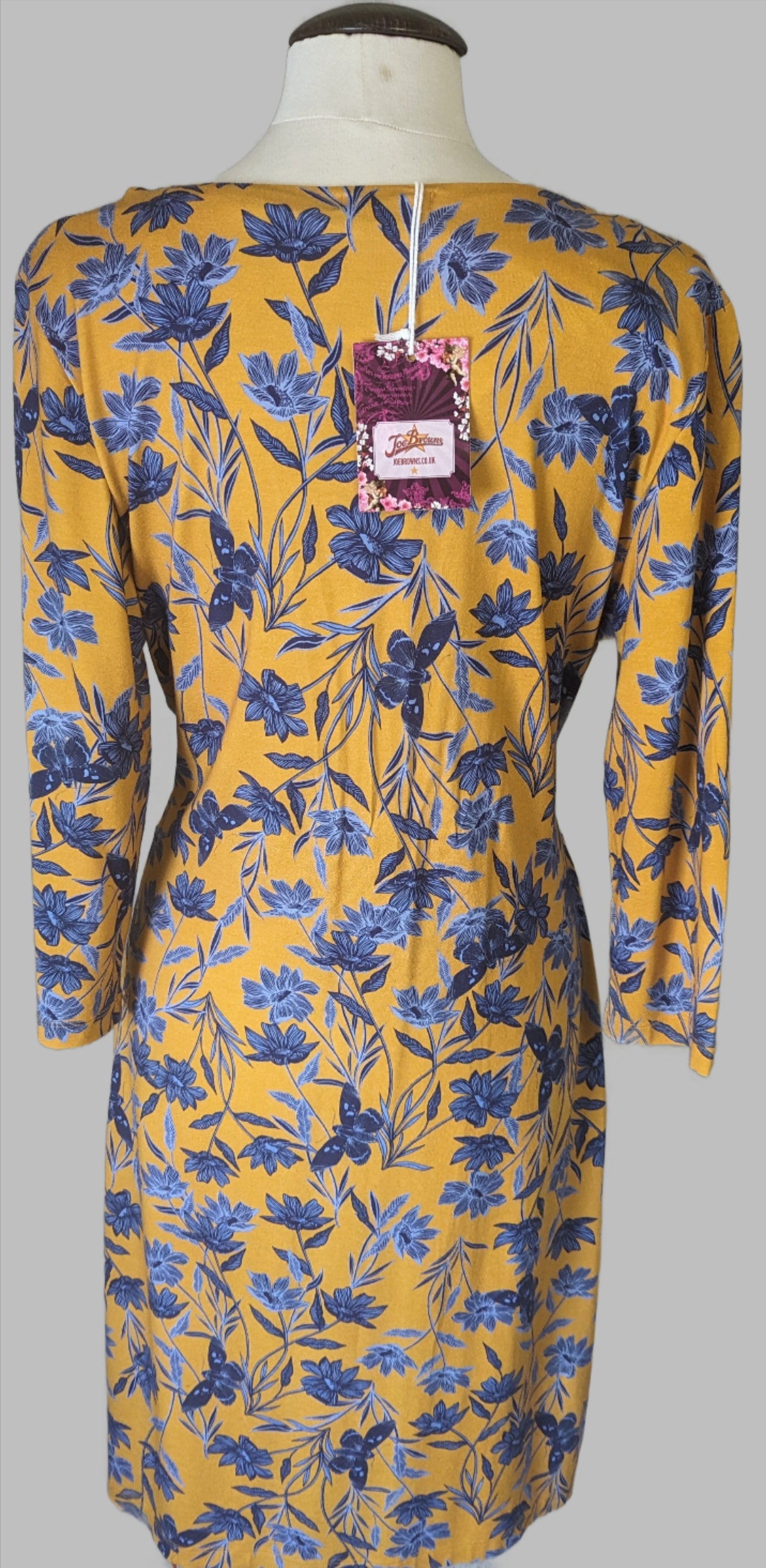 BNWT - Joe Browns Dress - Mustard and Blue - Size 16