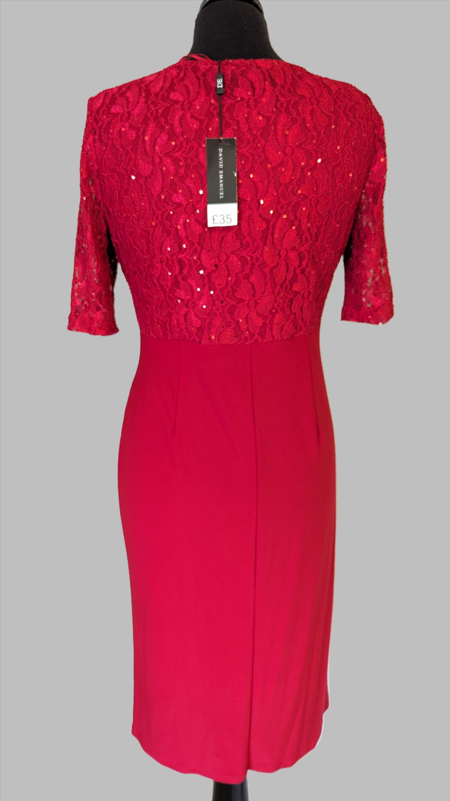 BNWT David Emmanuel Dress - Size 16 - Red