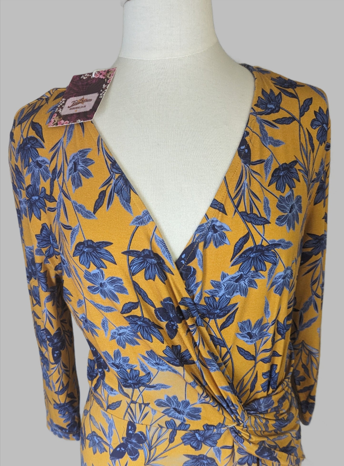 BNWT - Joe Browns Dress - Mustard and Blue - Size 16